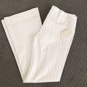 White stripped slacks